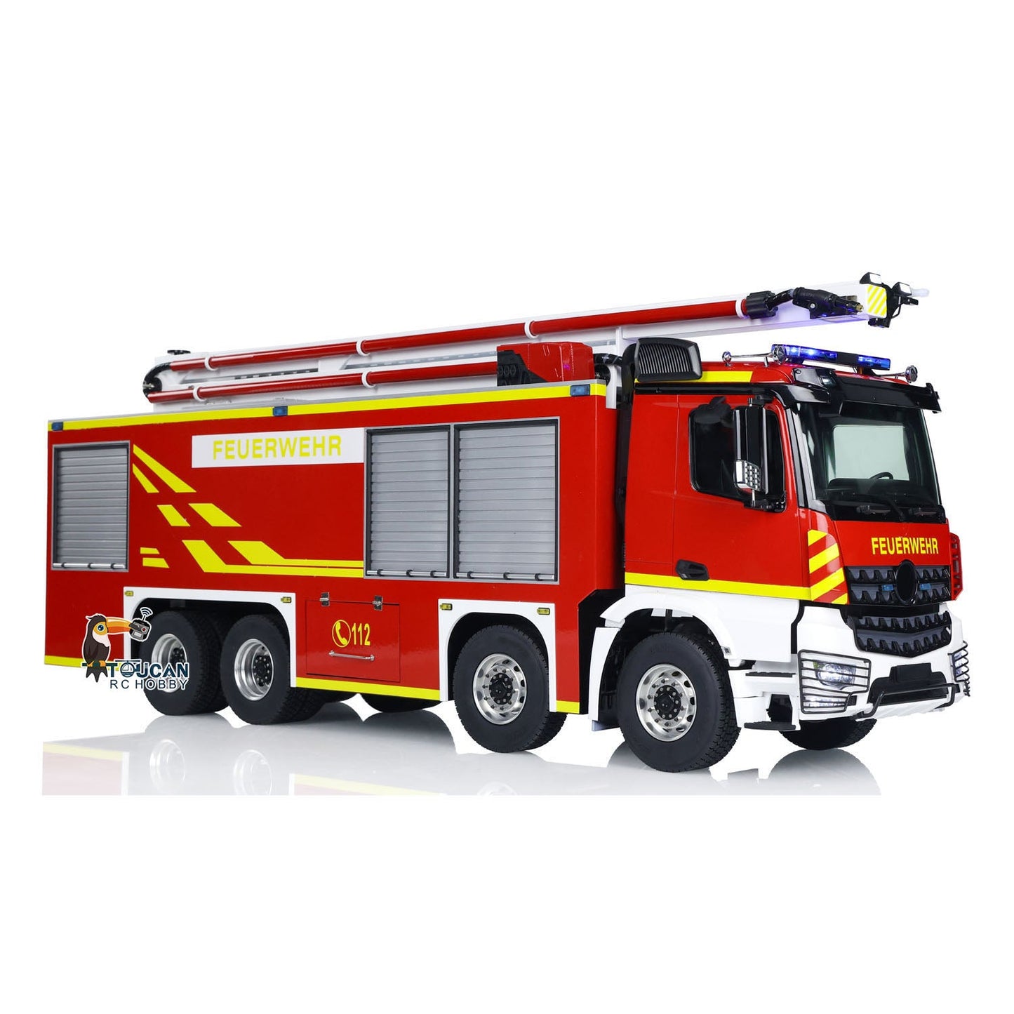 8x4 1/14 Metal Chassis RC Snozzle High-reach Extendable Turret Fire Truck Car PNP Vehicle Hobby Model 3363 ST8 Remote