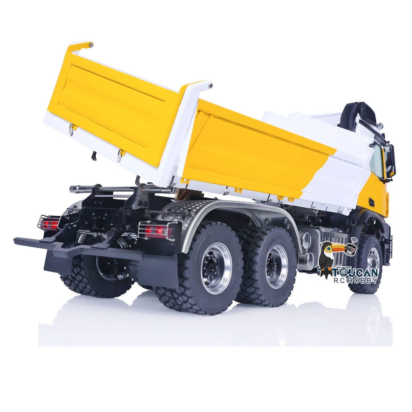 LESU K3363 Cabin 1/14 Metal 6x6 RC Hydraulic Dump Truck Model FlySky I6S Radio Controller 3 Speed Transmission Differential Lock for Club Events