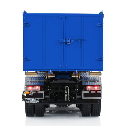 Toucanhobby G88 1/14 Metal 8x8 RC Roll On Off Hydraulic Dump Truck PNP 3 Speed Transmission Differential Lock Axles ST8 Controller Light Sound System for Construction Model Collectors