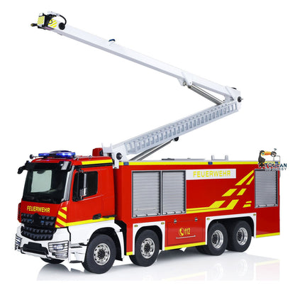 1/14 Metal Chassis RTR Rescue Fire Vehicle 8x4 RC High-reach Snozzle Fire Truck ST8 Radio System Battery 3363 Model Car