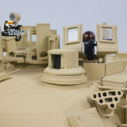 TOUCAN 1/16 Metal RC Tank M1A2 Abrams IR Dual Current Driving Gearbox Barrel Recoil Elevation 360 Turret Rotation Smoke RTR