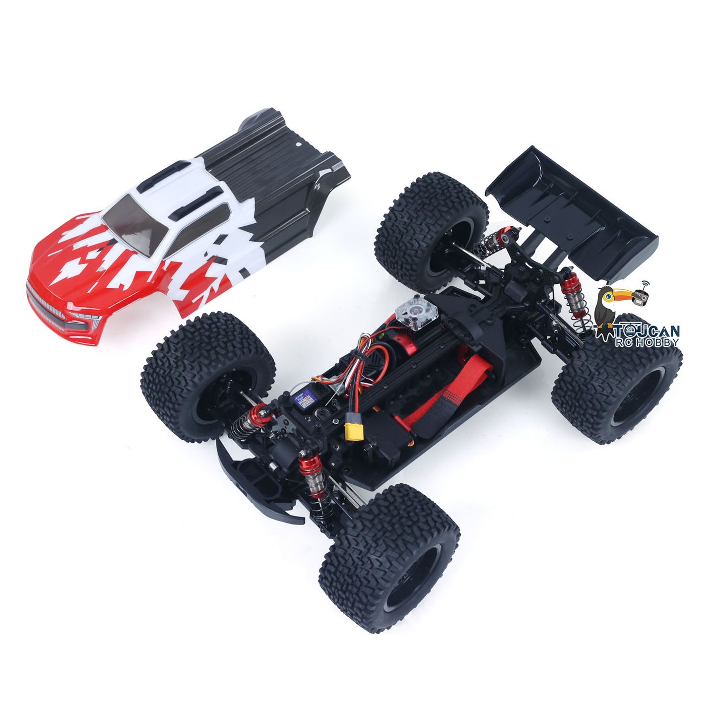 US Stock RTR 1002 1/10 4*4 RC Electric Racing Truck 90KM/H Remote Control Model Car 10KG Servo Nylon Frame Carbon Fiber Shock Towers