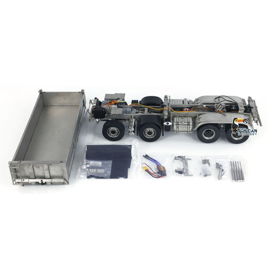1/14 3-way 8x8 RC Hydraulic Dumper Car Remote Control Dump Truck Tipper K3363 Assembled Unpainted Models Light Sound System