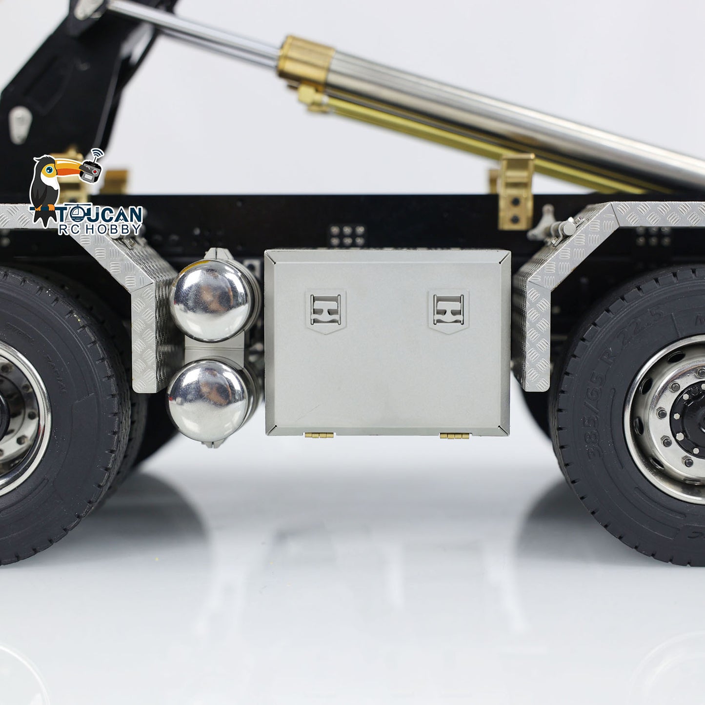 Toucanhobby G88 1/14 Metal 8x8 RC Roll On Off Hydraulic Dump Truck PNP 3 Speed Transmission Differential Lock Axles ST8 Controller Light Sound System for Construction Model Collectors
