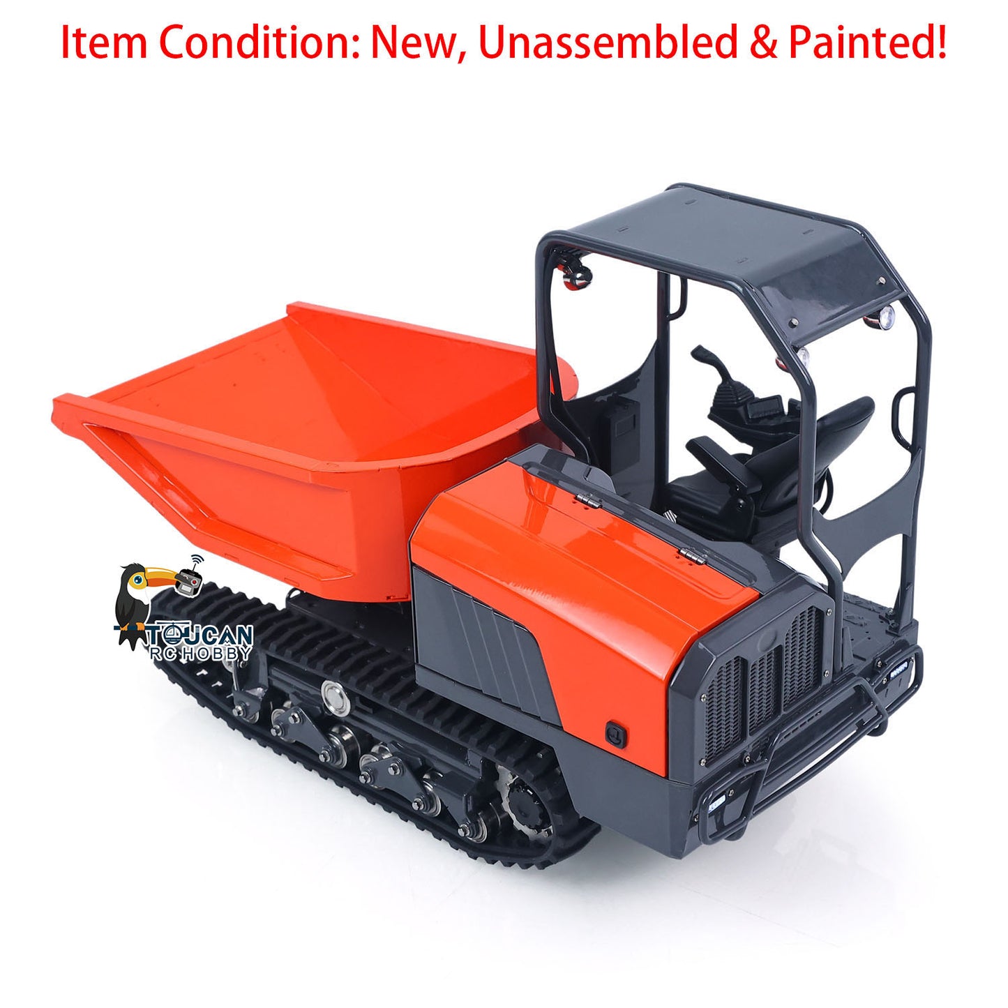 1/14 Hydraulic Remote Control Tracked Dumper KC300HR-5 Unpainted KIT LESU Metal RC Tipper Model Light System No Battery