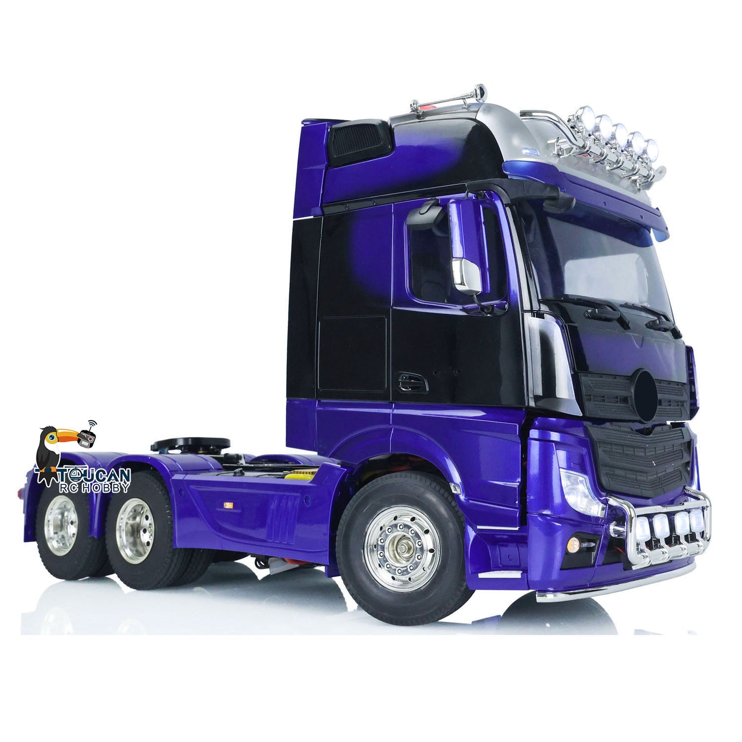 1/14 Three Axles RC Tractor Truck 6x4 Painted Assembled Car Model Motor ESC Servo Sound Light Warning Light