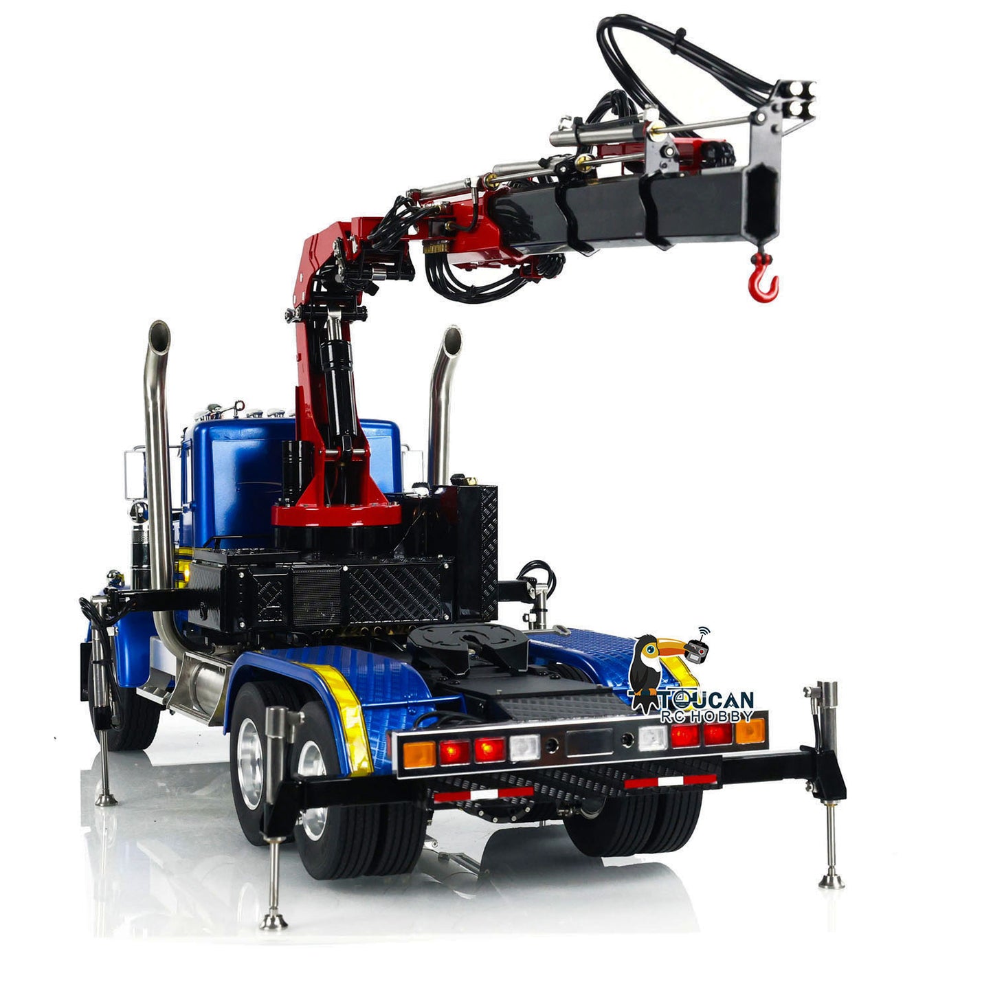 TOUCAN RC HOBBY 56344 1/14 Metal RTR RC Crane Tractor Truck 2-Speed Gearbox PL18EV Lite Remote Control Light Sound Smoke for Construction Model Collectors