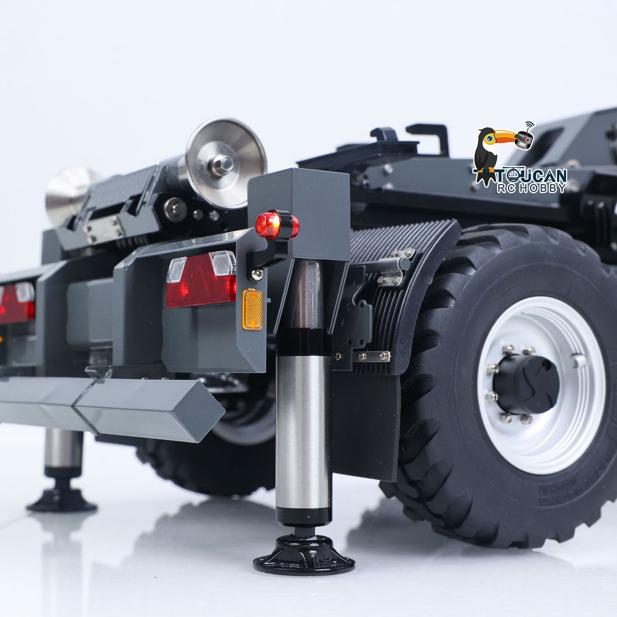 TOUCAN RC HOBBY LESU A0066 1/14 Metal Hydraulic RC Roll Off Trailer Telescopic/Folding Hooklift with Support Legs 5CH Reversing Valve Lights