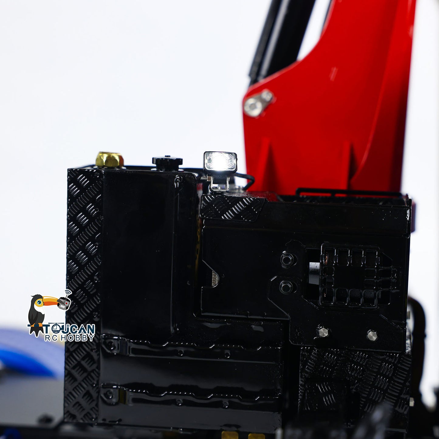 TOUCAN RC HOBBY 56344 1/14 Metal RTR RC Crane Tractor Truck 2-Speed Gearbox PL18EV Lite Remote Control Light Sound Smoke for Construction Model Collectors