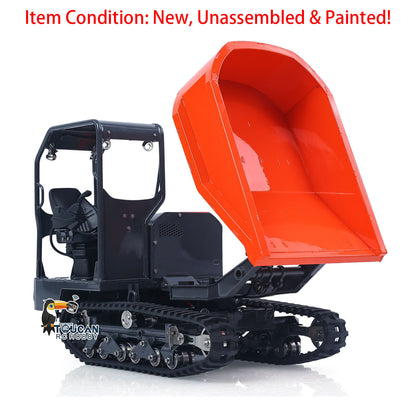 1/14 Hydraulic Remote Control Tracked Dumper KC300HR-5 Unpainted KIT LESU Metal RC Tipper Model Light System No Battery