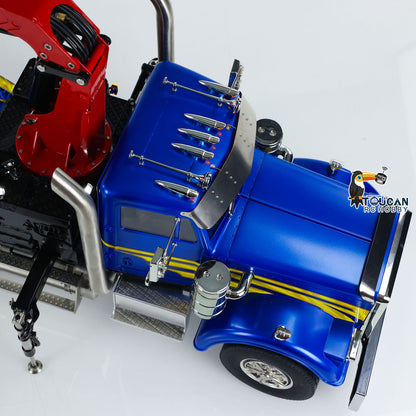 TOUCAN RC HOBBY 56344 1/14 Metal RTR RC Crane Tractor Truck 2-Speed Gearbox PL18EV Lite Remote Control Light Sound Smoke for Construction Model Collectors