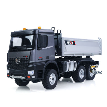 TOUCAN RC HOBBY HUINA 1598PRO 1/14 Metal Remote Control Dump Truck 6X6 Engineering Vehicle Electric RC Tipper Model Light Sound System Battery