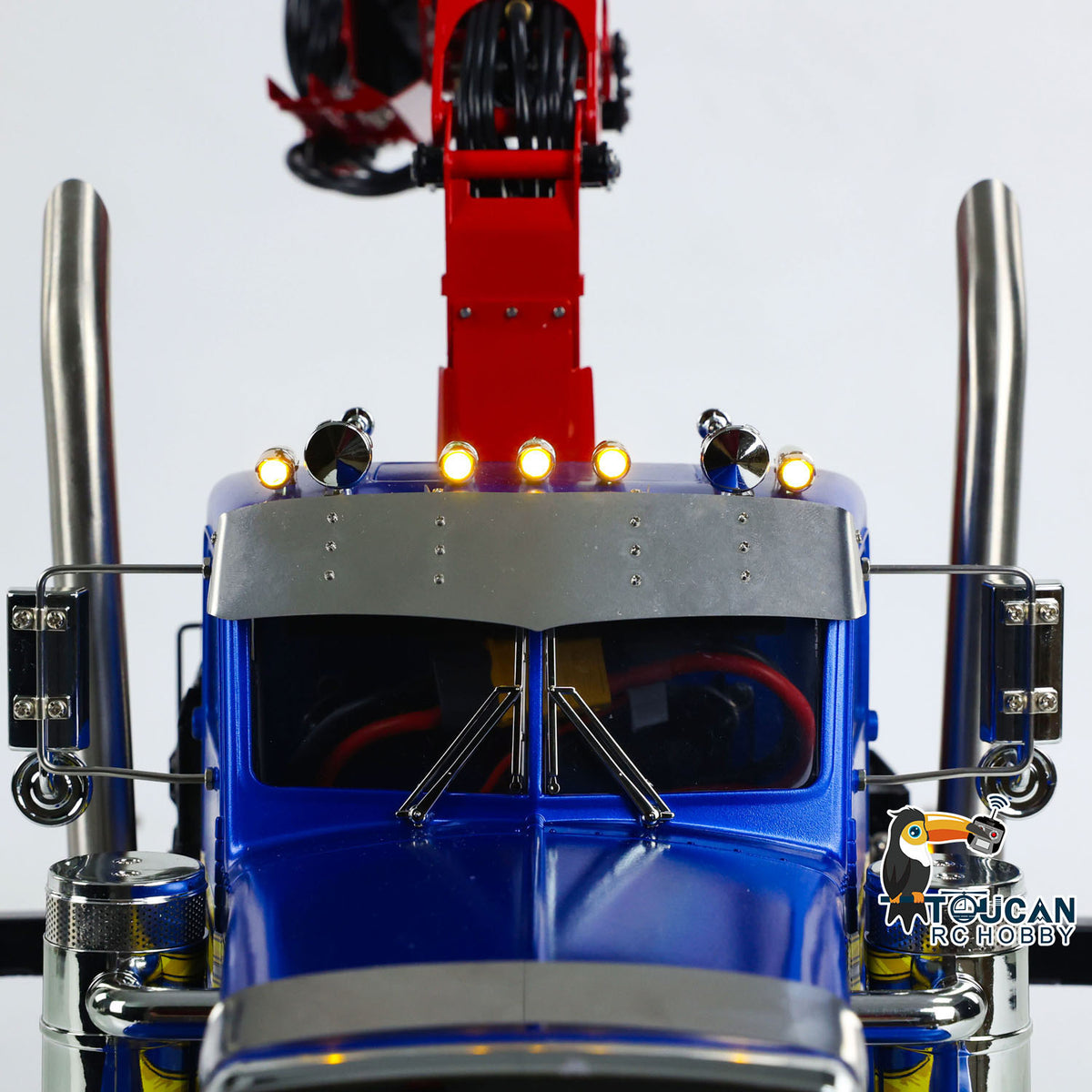 TOUCAN RC HOBBY 56344 1/14 Metal RTR RC Crane Tractor Truck 2-Speed Gearbox PL18EV Lite Remote Control Light Sound Smoke for Construction Model Collectors