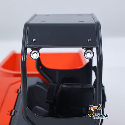 In Stock Metal LESU 1/14 RC Dump Truck KC300HR-5 Hydraulic Remote Control Tracked Tipper Car Model 180 Degree Rotation Openable Door Lights