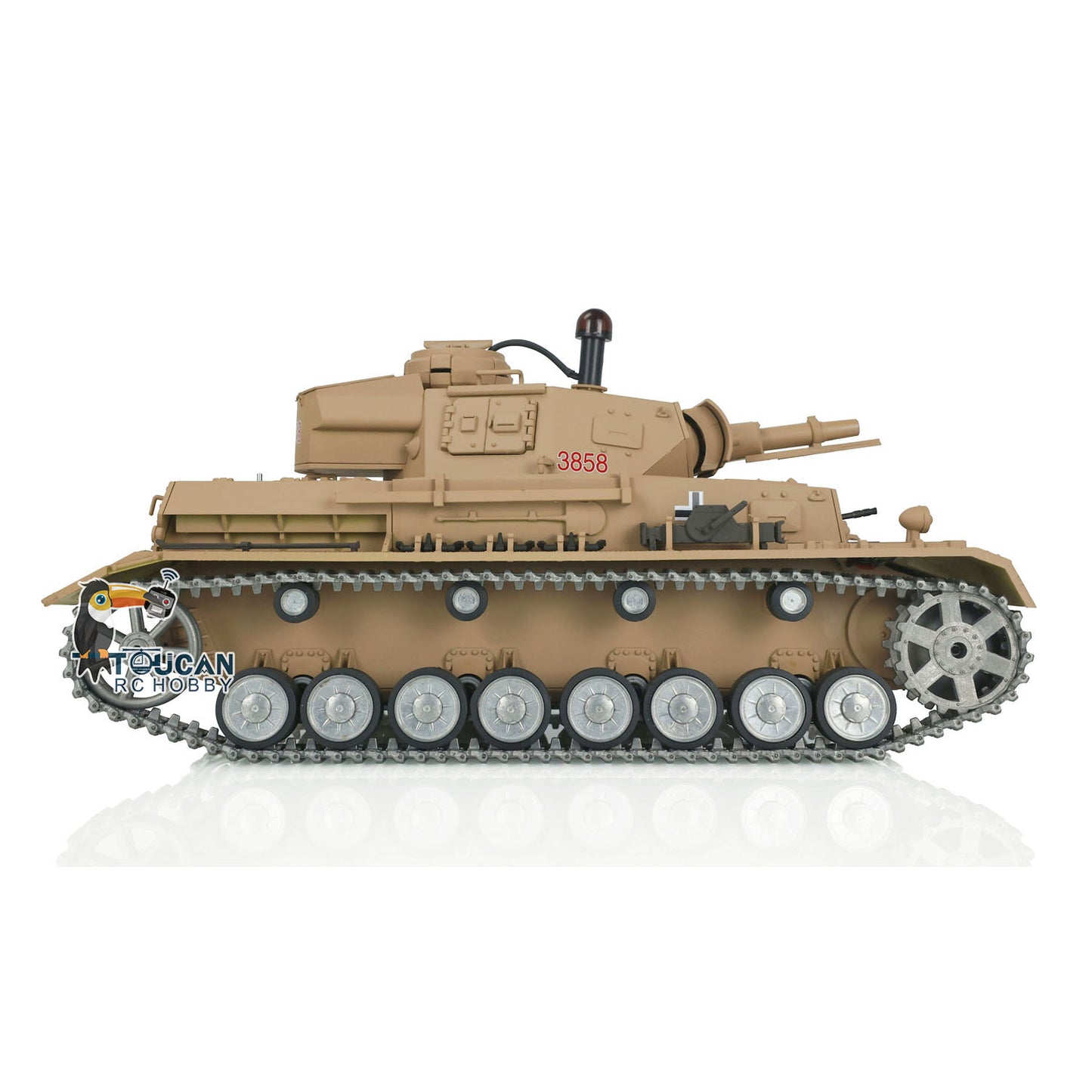 Henglong 7.0 1/16 Radio Tank 3858 German Panzer IV F RC Tank w/ 360Degrees Rotating Turret Metal Road Wheels Tracks IR System Battle
