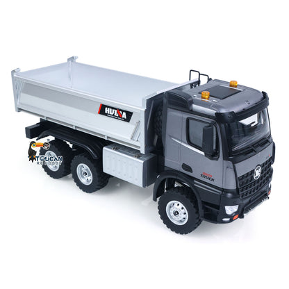 TOUCAN RC HOBBY HUINA 1598PRO 1/14 Metal Remote Control Dump Truck 6X6 Engineering Vehicle Electric RC Tipper Model Light Sound System Battery