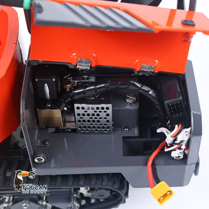 In Stock Metal LESU 1/14 RC Dump Truck KC300HR-5 Hydraulic Remote Control Tracked Tipper Car Model 180 Degree Rotation Openable Door Lights