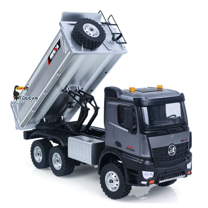 TOUCAN RC HOBBY HUINA 1598PRO 1/14 Metal Remote Control Dump Truck 6X6 Engineering Vehicle Electric RC Tipper Model Light Sound System Battery