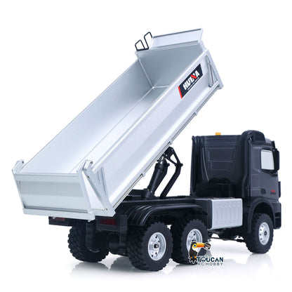 TOUCAN RC HOBBY HUINA 1598PRO 1/14 Metal Remote Control Dump Truck 6X6 Engineering Vehicle Electric RC Tipper Model Light Sound System Battery