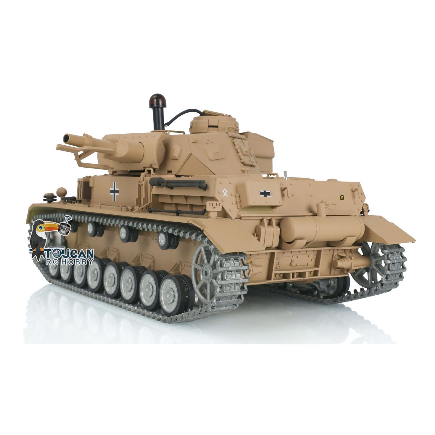 Henglong 7.0 1/16 Radio Tank 3858 German Panzer IV F RC Tank w/ 360Degrees Rotating Turret Metal Road Wheels Tracks IR System Battle
