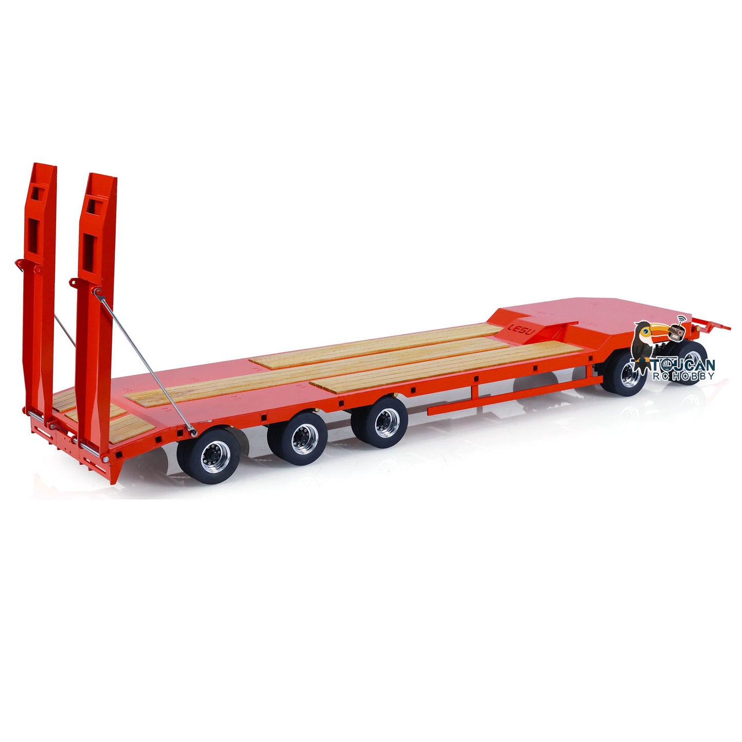 LESU 1/14 Metal RC Flatbed Trailer Transport Vehicle for RC Tractor Truck Model Remote Control Construction Enthusiasts