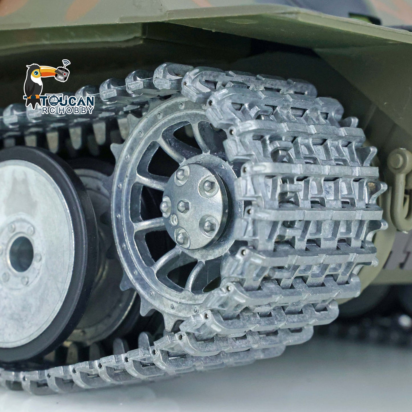 Henglong 1/16 Customized RC Tank 7.0 German Panther Tank 3819 w/ 360Degrees Rotating Turret Metal Tracks Idler Sproket Road Wheels