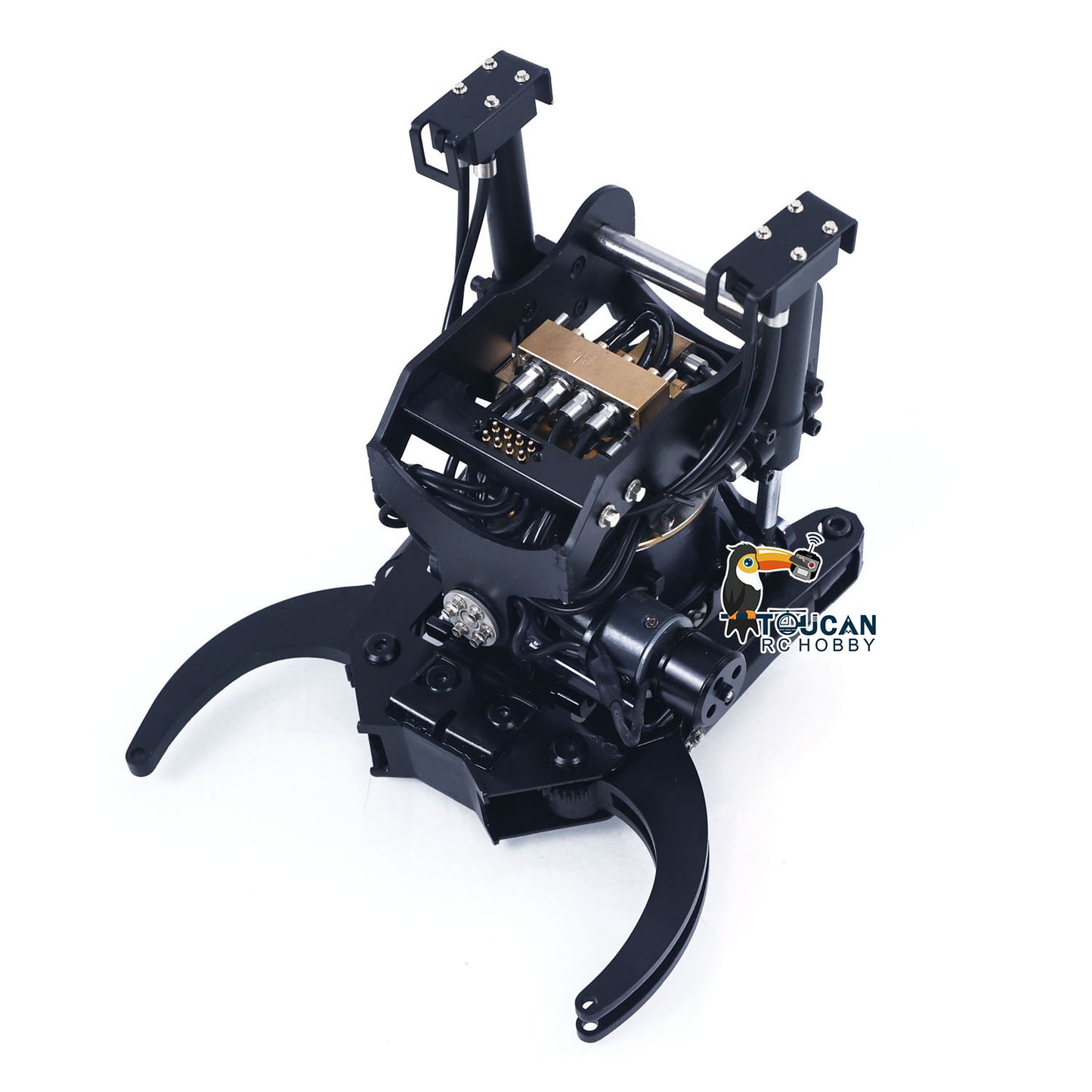 Super Frog 3CH Valve Hydraulic Wrist Metal Ripper Metal Narrow Bucket for 1/14 Metal RC Excavator E400 Pro Remote Control Digger Model Construction Machine