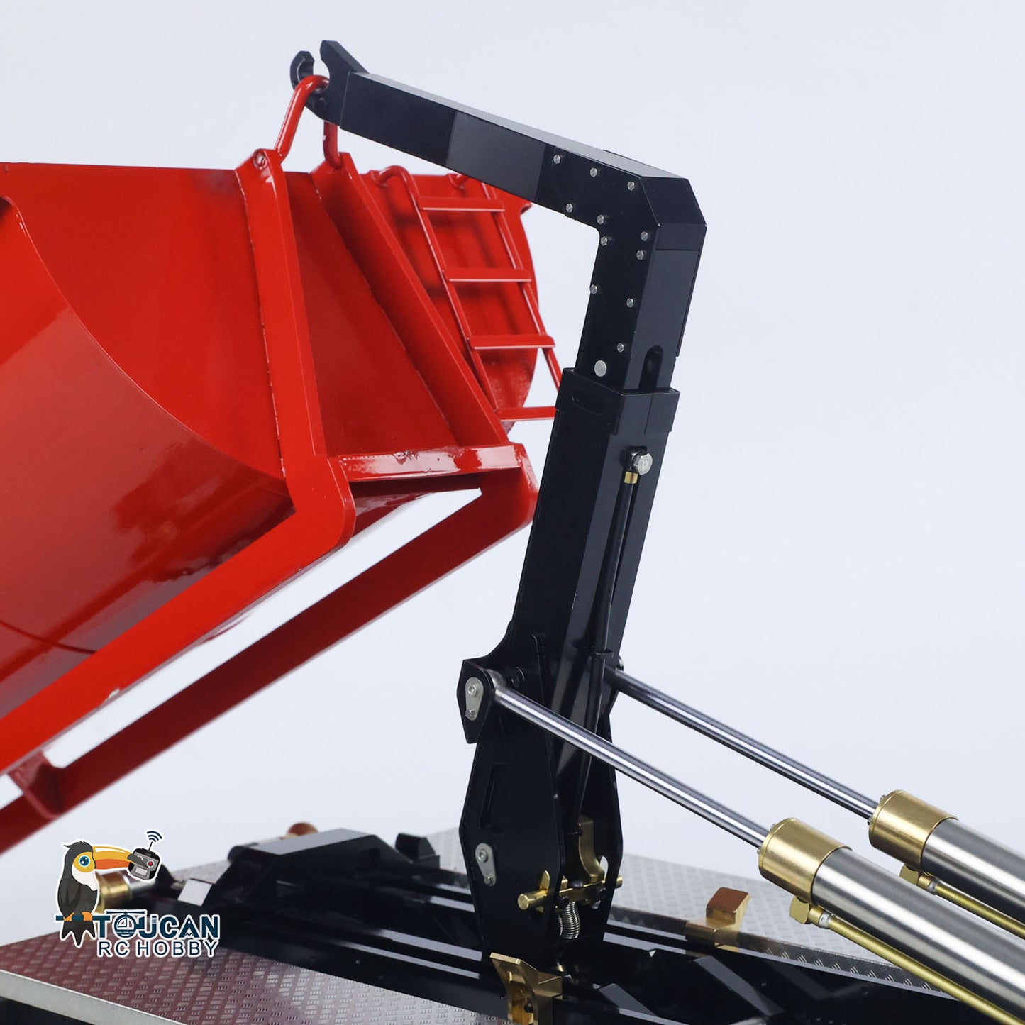 Metal 1/14 RC Hydraulic Dump Truck 8*8 3Speed Radio Controlled Roll Off Tipper 3363 Rear Axle Steering Light & Sound System