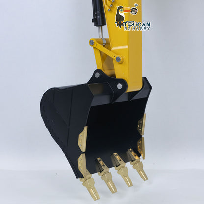 LESU C374F 1/14 Metal Hydraulic RC Excavator Realistic Digger Model B0001 KIT Hobbywing Brushless ESC 6CH Brass Valve Light System for Backyard Fun