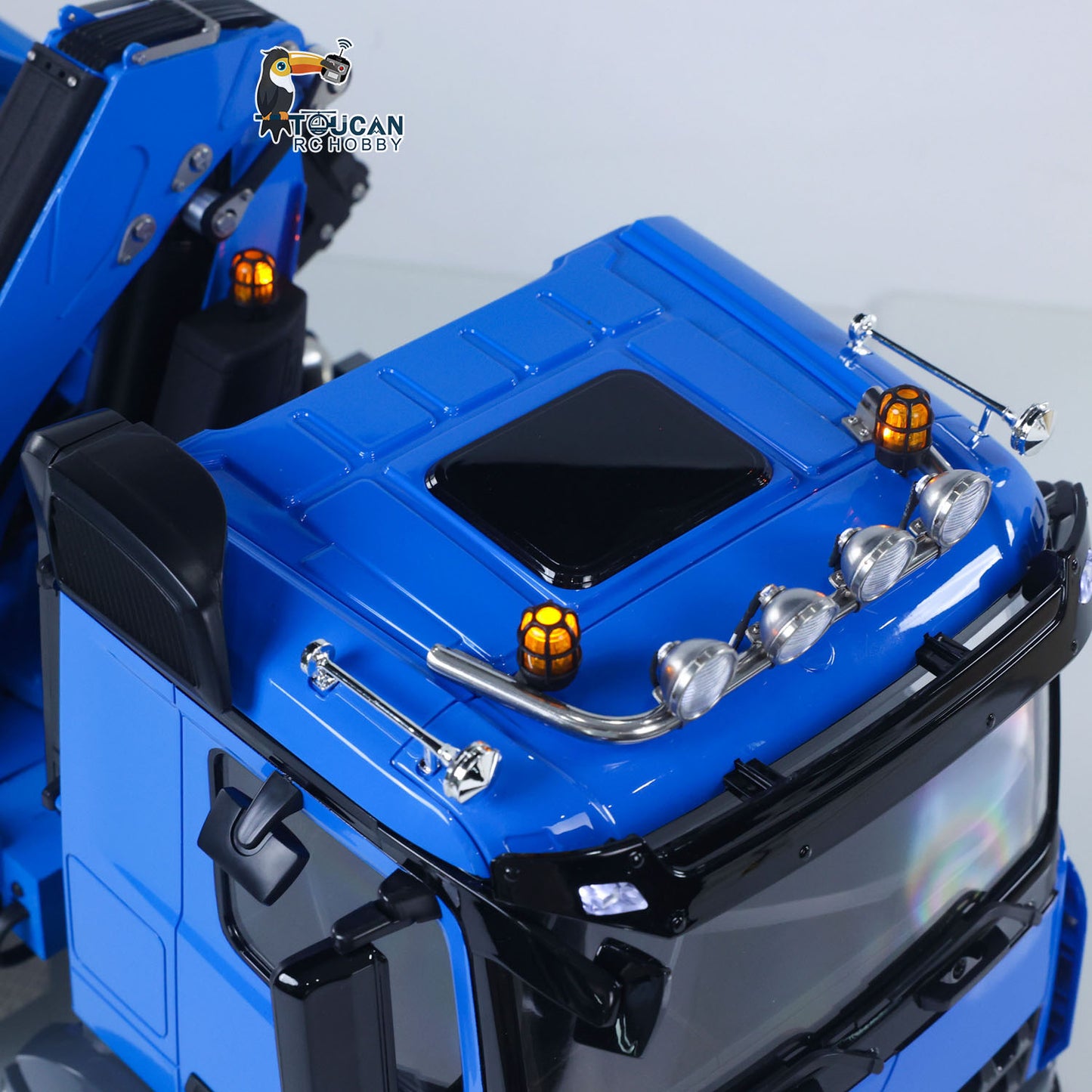 Toucanhobby 1/14 10x10 Metal RC Hydraulic Roll on off Crane Dumper Truck Tipper Vehicle 3-Speed Gearbox Rear Steering Lift XELite Controller 9-way Reversing Valve Light
