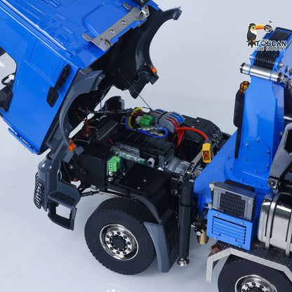 Toucanhobby 1/14 10x10 Metal RC Hydraulic Roll on off Crane Dumper Truck Tipper Vehicle 3-Speed Gearbox Rear Steering Lift XELite Controller 9-way Reversing Valve Light