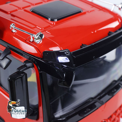 Metal 1/14 RC Hydraulic Dump Truck 8*8 3Speed Radio Controlled Roll Off Tipper 3363 Rear Axle Steering Light & Sound System