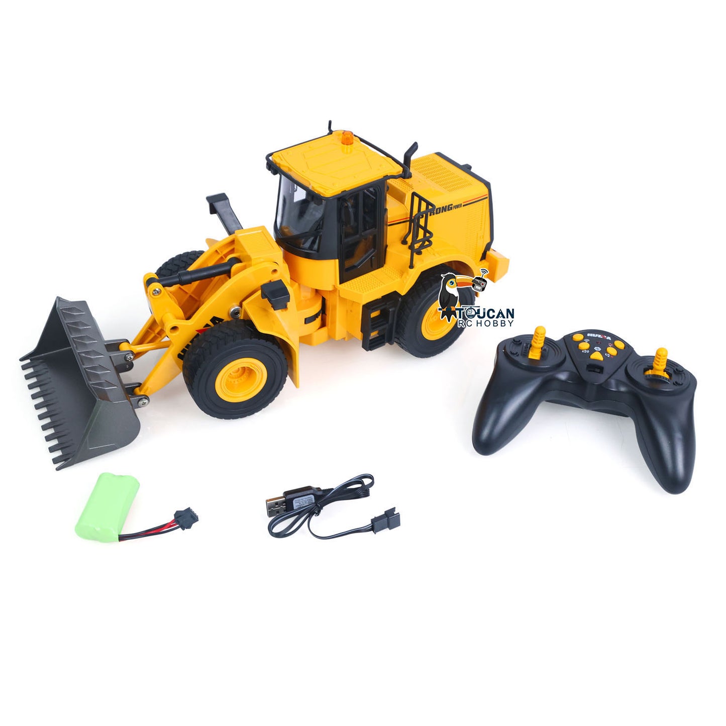 TOUCAN RC HOBBY HUINA 1/16 Half Metal Electric Remote Control Loader 552  Mini RC Engineering Vehicle Model Radio Lights Effect Sounds Effects