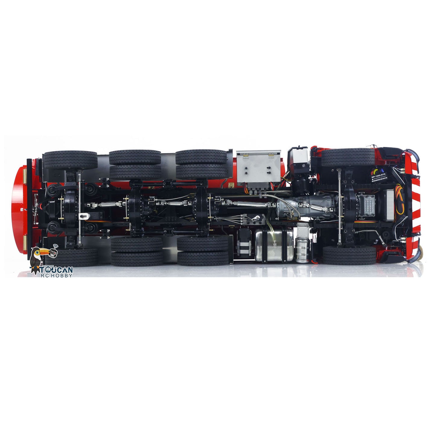 Metal 1/14 RC Hydraulic Dump Truck 8*8 3Speed Radio Controlled Roll Off Tipper 3363 Rear Axle Steering Light & Sound System