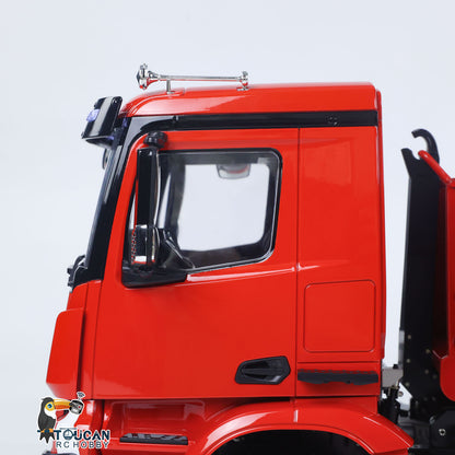 Metal 1/14 RC Hydraulic Dump Truck 8*8 3Speed Radio Controlled Roll Off Tipper 3363 Rear Axle Steering Light & Sound System