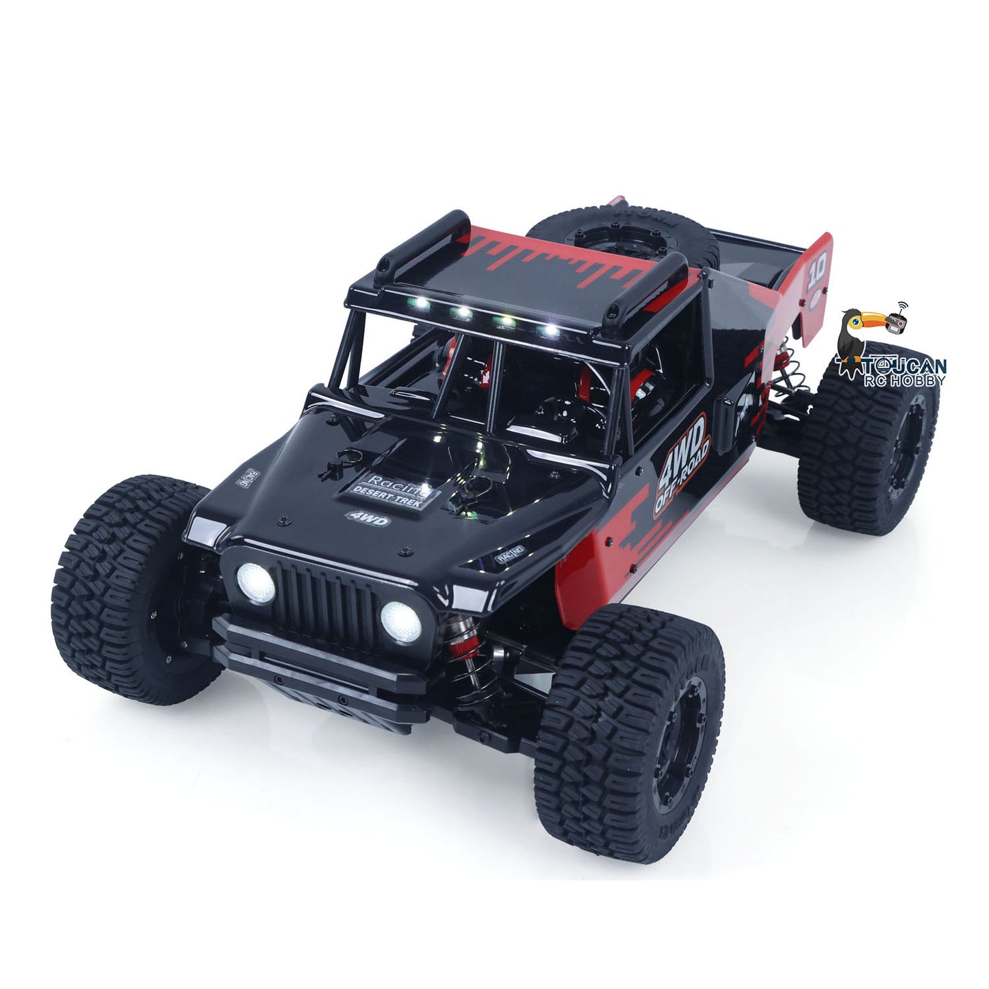 US Stock 1/10 Radio Control Desert Truck 1003 4WD Electric RC Off Road Car Metal Motor Base Light System Gyro Remote Controller 80KM/H