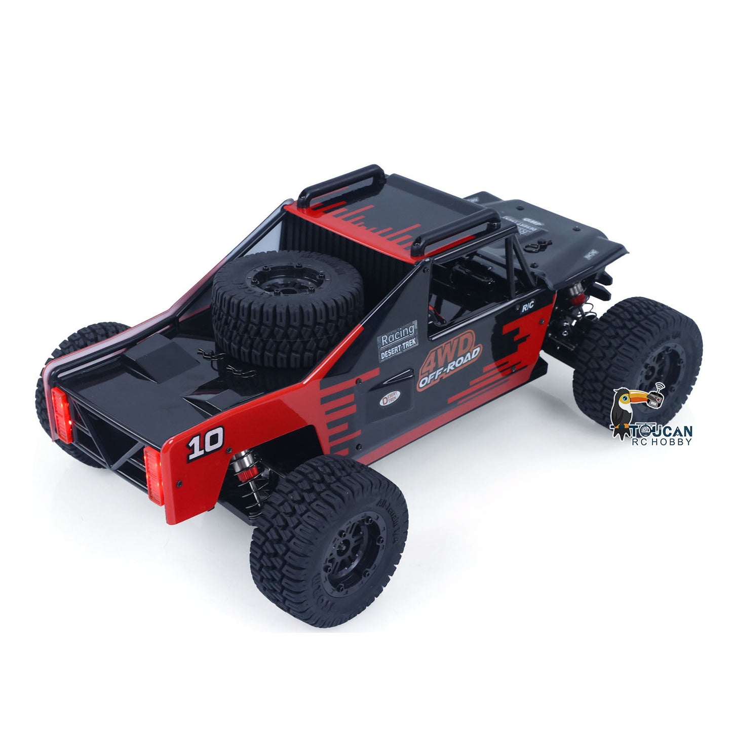 US Stock 1/10 Radio Control Desert Truck 1003 4WD Electric RC Off Road Car Metal Motor Base Light System Gyro Remote Controller 80KM/H