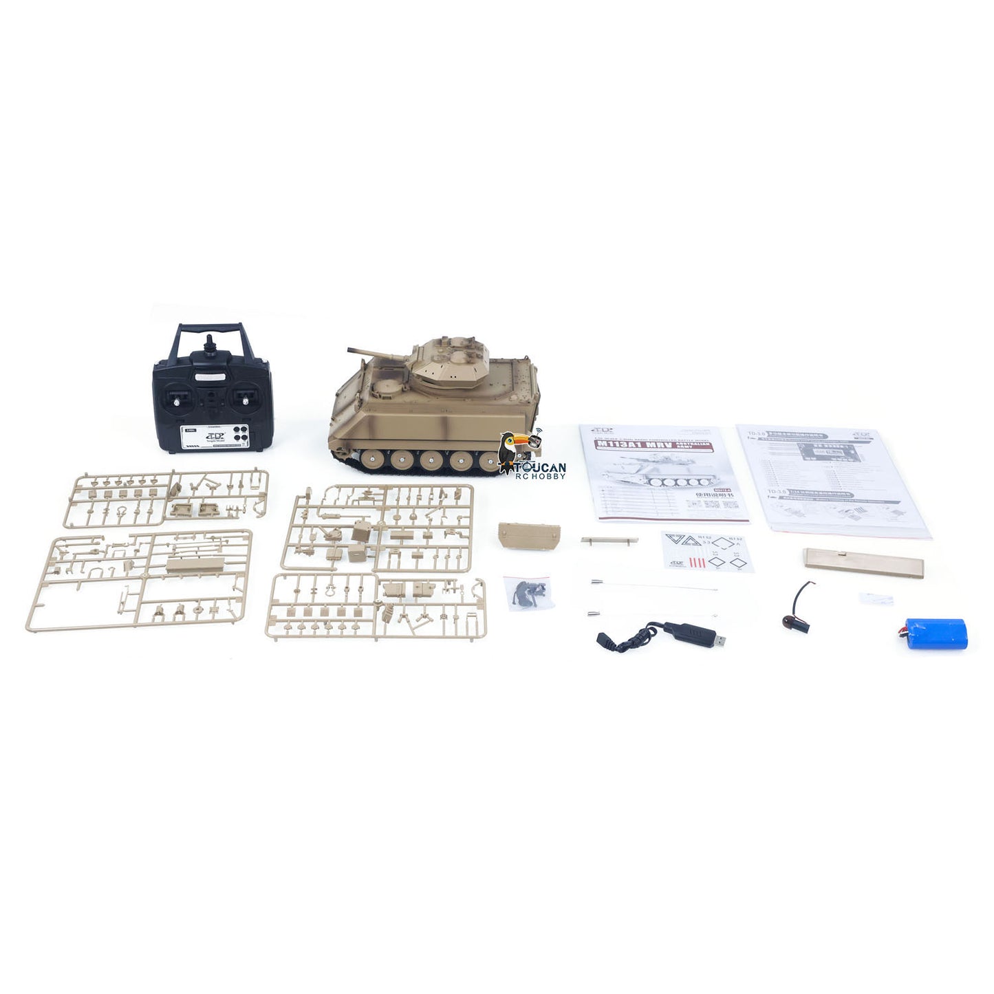 US Stock TD 1/16 RC Military Tank M2412-A M113A1 MRV 320 Turret Rotary Barrel Recoil Elevation Infrared Driving Wheel Idlers Gearbox