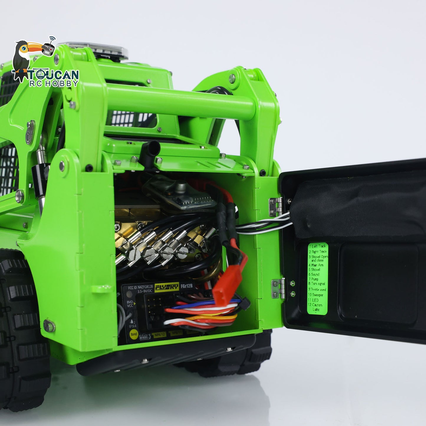LESU AOUE LT5 1/14 Metal RC Skid-Steer Loader Hydraulic Construction Truck Sound Light FlySky i6S Radio Controller for Model Enthusiast