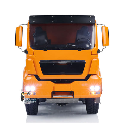 LESU 1/14 8x8 Metal Hydraulic RC Dump Truck Tipper 2 Speed Transmission Axles With Differential Lock FlySky I6S Remote Controller Sound Light System
