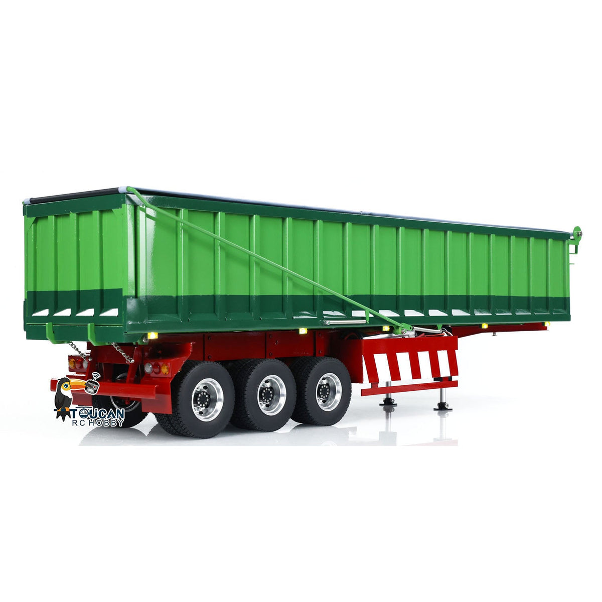 HHG Model 1/14 RC Hydraulic Dump Trailer - Metal 3 Axles Electric Landing Legs