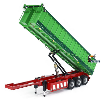 HHG Model 1/14 RC Hydraulic Dump Trailer - Metal 3 Axles Electric Landing Legs