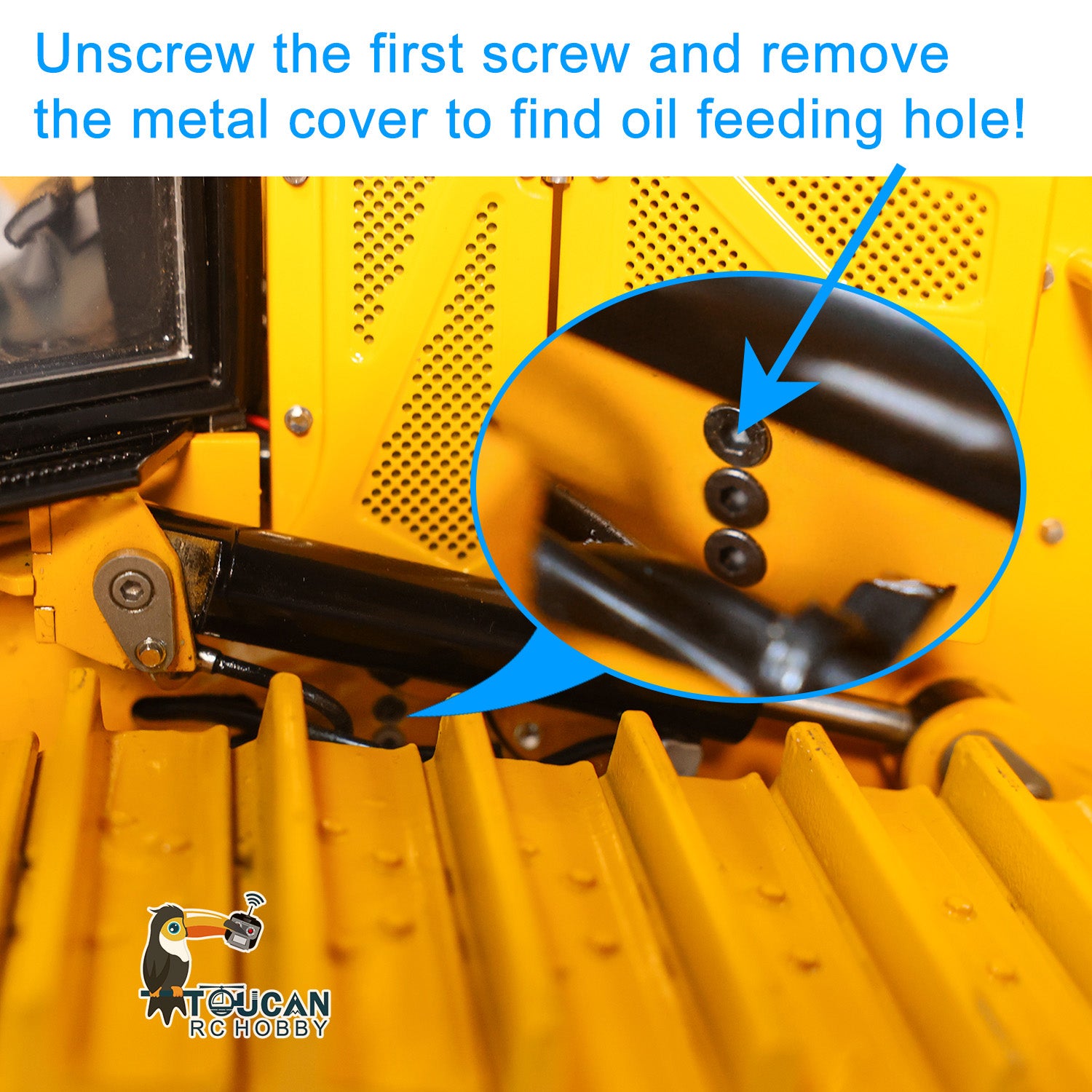 Yellow black body RC bulldozer with full working hydraulic system
