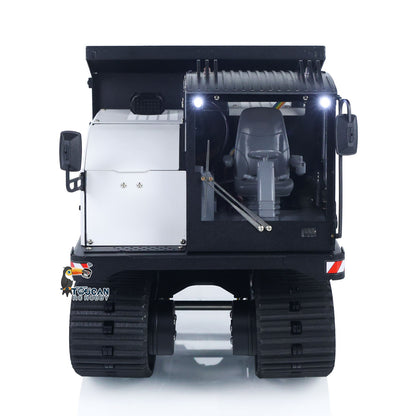 Fast Free Shipping Metal 1/14 RC Hydraulic Crawler Dump Truck T14R Radio Controlled Tracked Tipper RTR Construction Vehicle ST8 Light Sound Battery