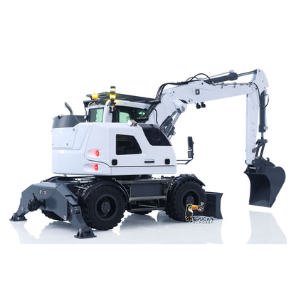 CUT Model LR914 1/14 Metal RC Hydraulic Wheel Excavator RTR 8-Way Valve Axle Differential Lock Hobbywing Fusion Brushless Motor & ESC Quick Coupler Light Sound Tail Hook