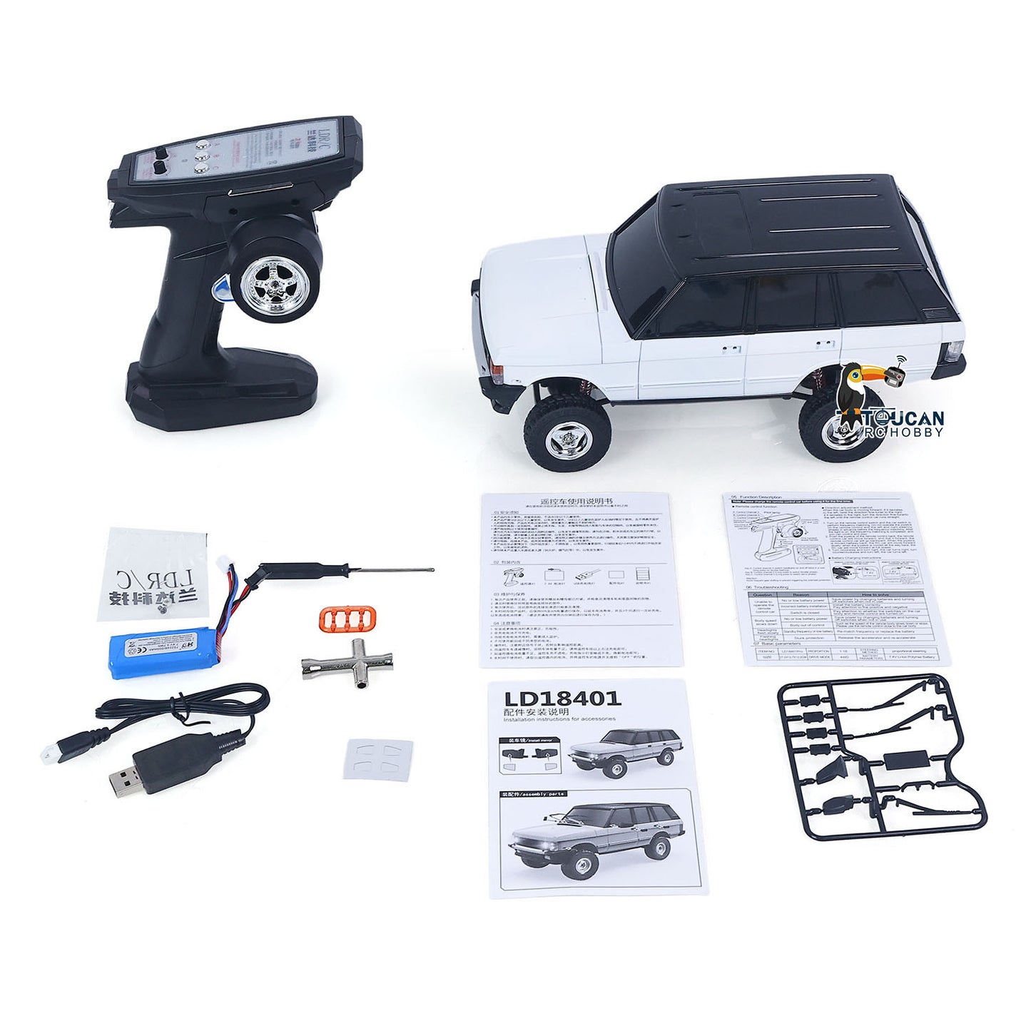 LDRC LD18401PRO 1/18 Remote Control Rock Crawler Car 4X4 RC Off Road Vehicle Model Brushless Motor Metal Drive Shafts Lights