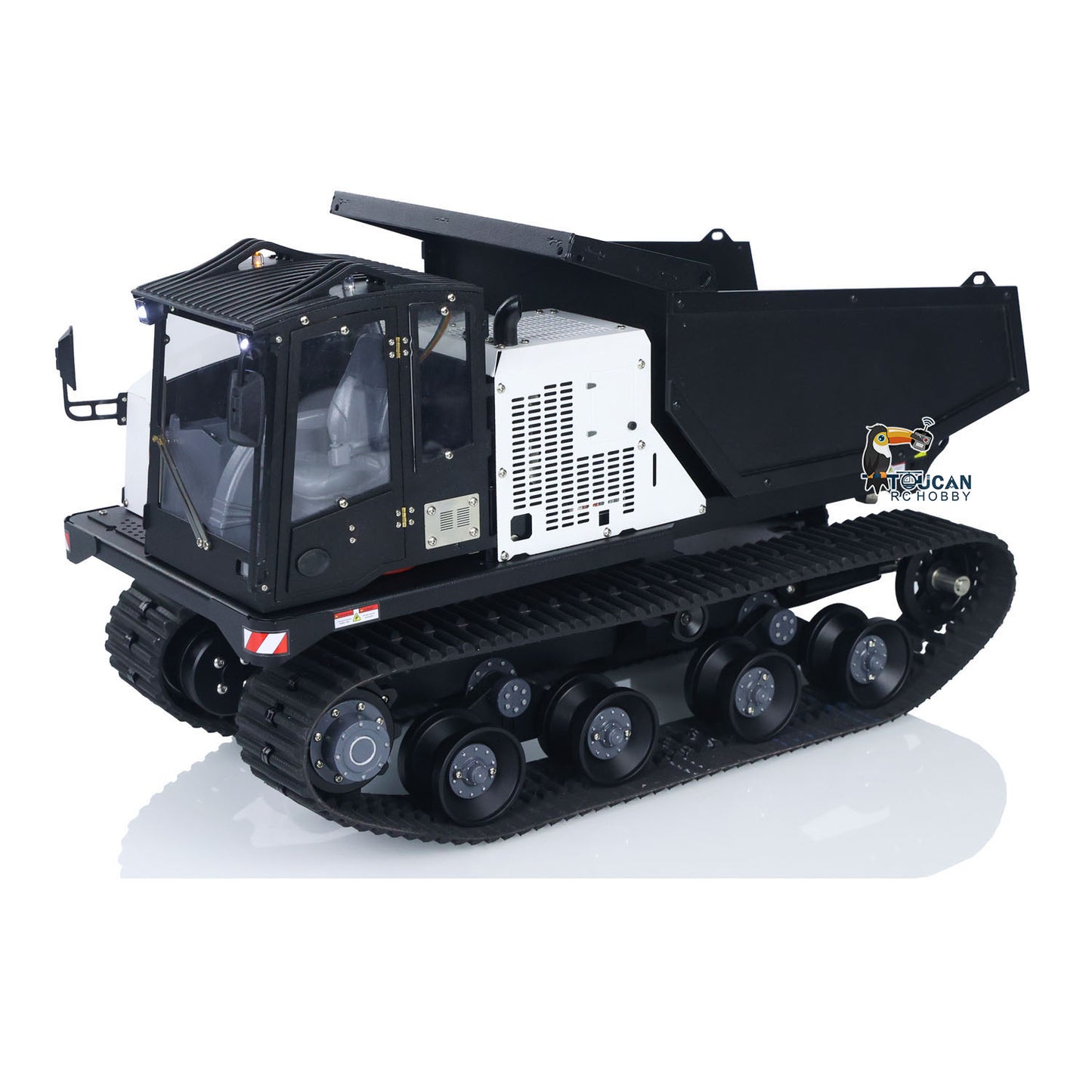 Fast Free Shipping Metal 1/14 RC Hydraulic Crawler Dump Truck T14R Radio Controlled Tracked Tipper RTR Construction Vehicle ST8 Light Sound Battery