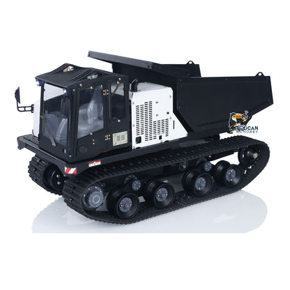 Fast Free Shipping Metal 1/14 RC Hydraulic Crawler Dump Truck T14R Radio Controlled Tracked Tipper RTR Construction Vehicle ST8 Light Sound Battery