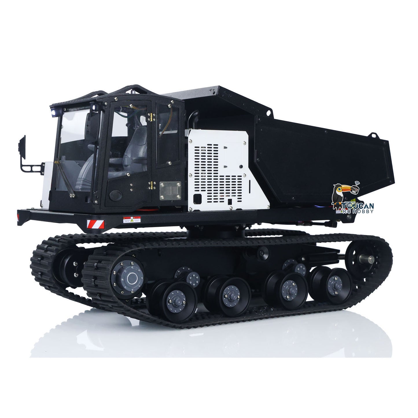 Fast Free Shipping Metal 1/14 RC Hydraulic Crawler Dump Truck T14R Radio Controlled Tracked Tipper RTR Construction Vehicle ST8 Light Sound Battery