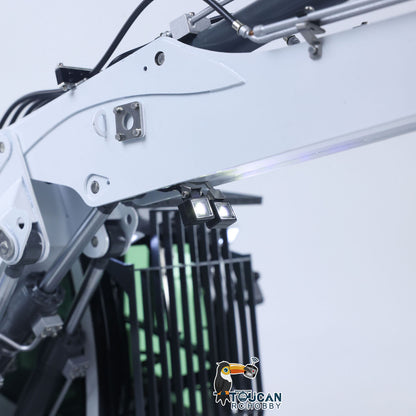 Flash Sale 1/14 Metal RC Hydraulic Wheeled Excavator LR914 4*4 8ways Valve RTR Digger Toy Axle Lock Flysky PL18EV Lite Light Sound Mudguard Manual Quick Release Tail hook